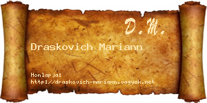 Draskovich Mariann névjegykártya