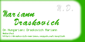 mariann draskovich business card